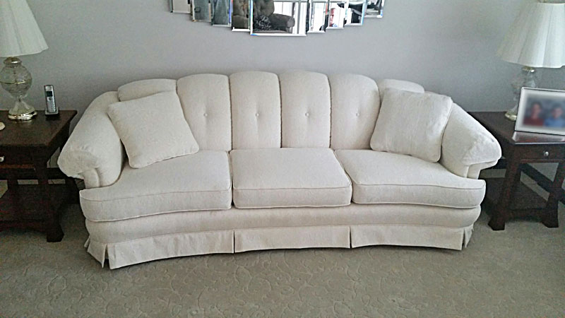 Reupholstered sofa